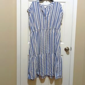 Striped Midi dress linen